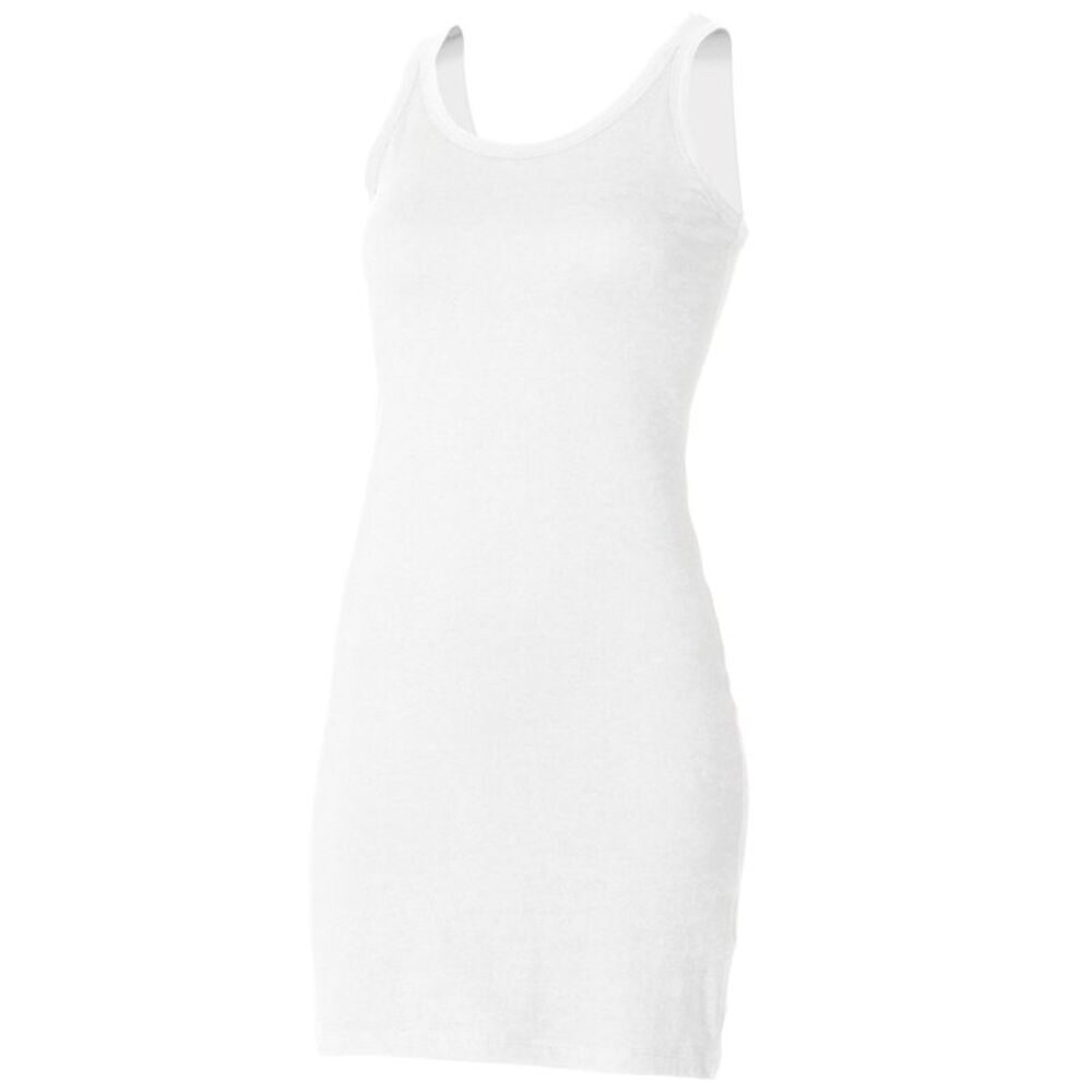 Skinni Fit Women's Extra Long Stretch Tank Top / Vest / White